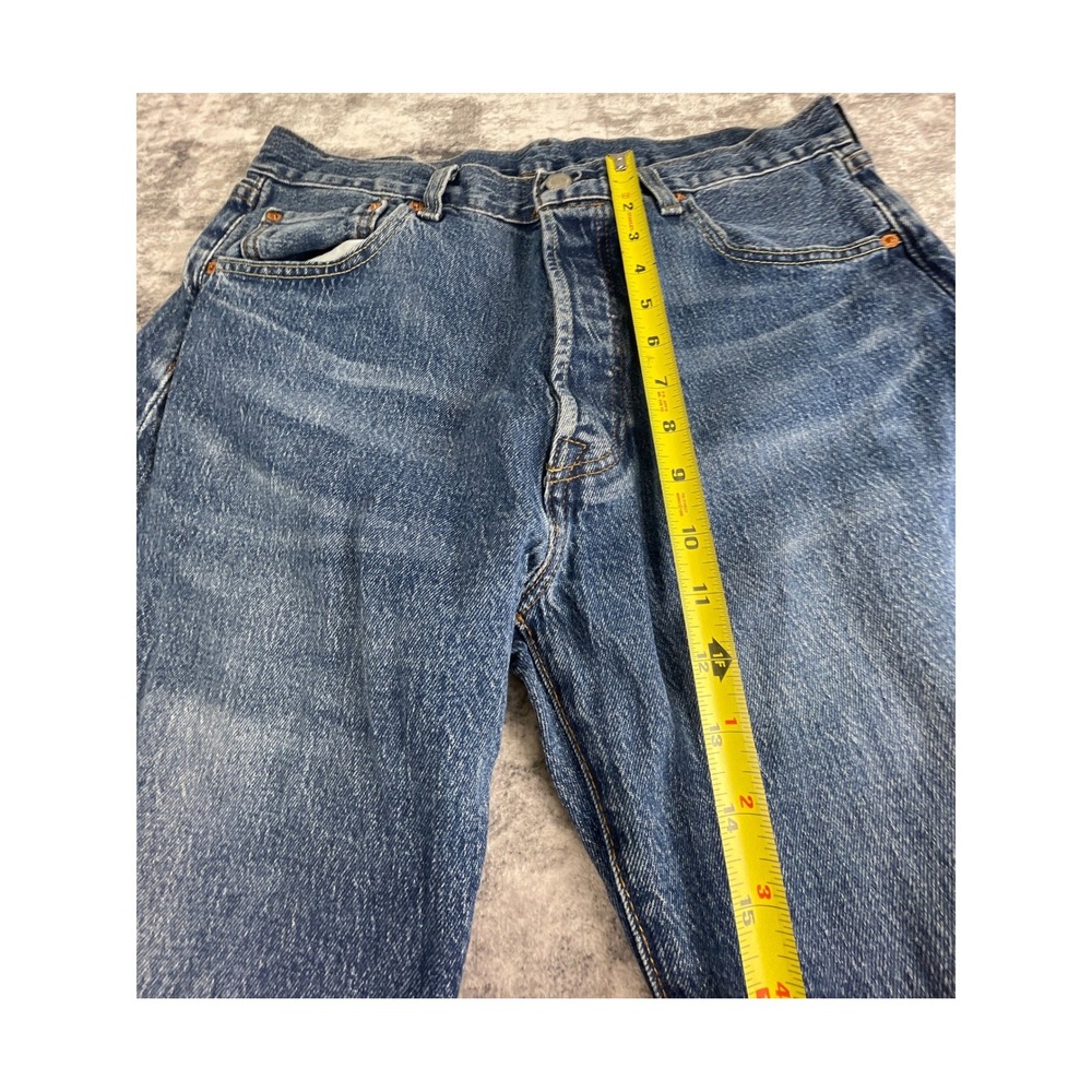 Levi's Mens 34x36 501 '93 Straight Leg Jeans Blue Denim Premium Button Fly - Picture 7 of 15